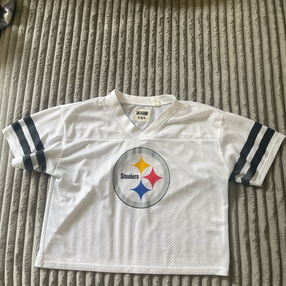 NFL Cropped White Steelers Jersey